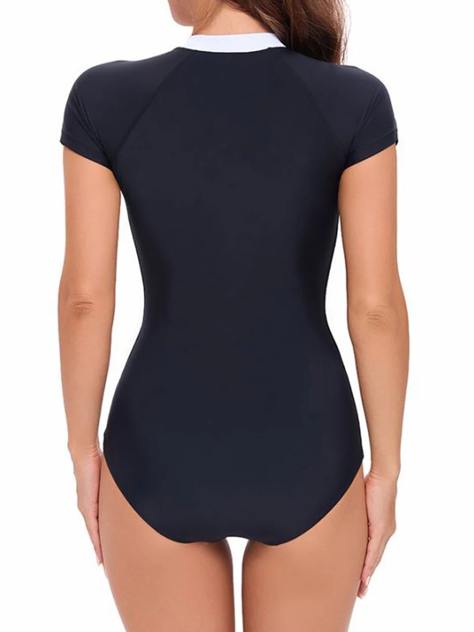 2024 Zipper Sleeveless Swimsuit One Piece Color Block Swimwear Women Sexy Bodysuit Bather Bathing Swimming Suit Sports Beachwear