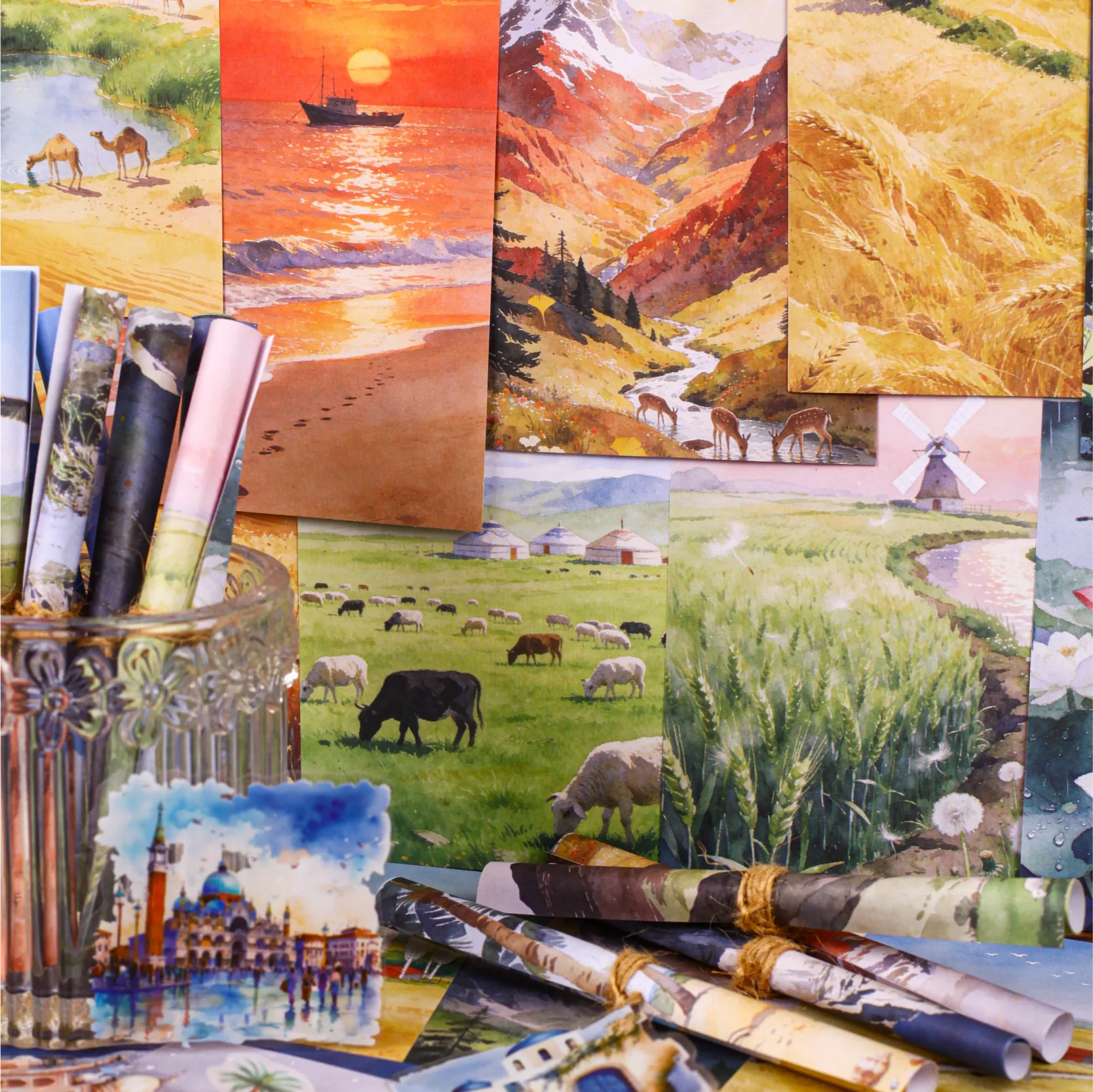 

Набор креативных эстетичных стикеров JIAMEI, 46 шт., для декора дневников, скрапбукинга, журналов, канцелярских принадлежностей