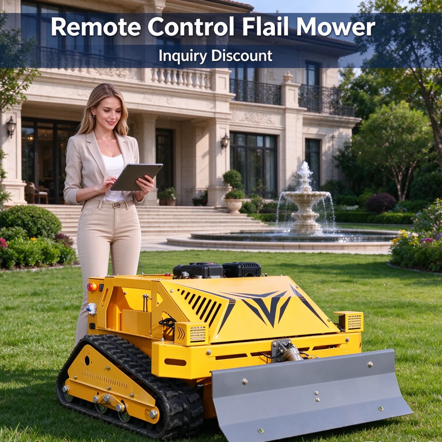 Customized Remote Control Flail Mower GPS for mountain slope protection weed cleaning, wild pasture shrub branch crushing