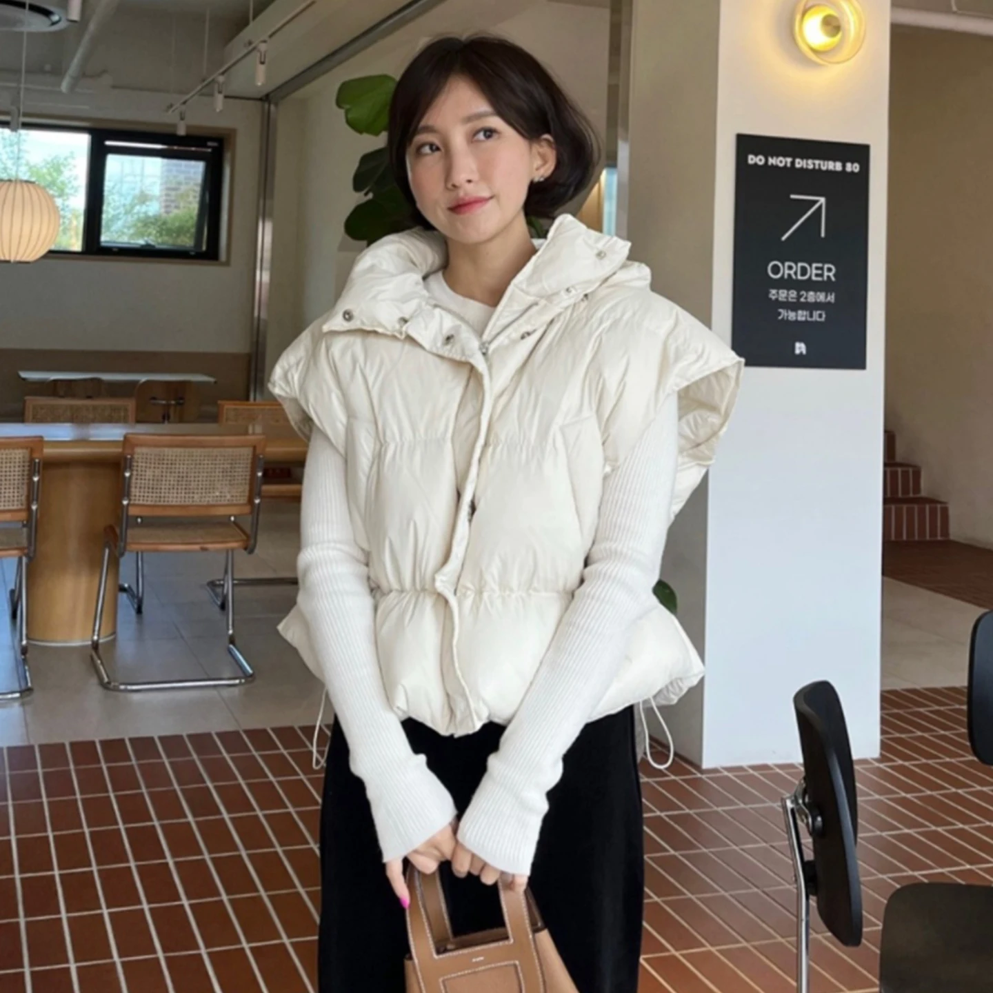 

Женский жилет с капюшоном на молнии, повседневный топ для похудения, хлопковая верхняя одежда с завязками на талии, модная универсальная зимняя новинка, Новое поступление