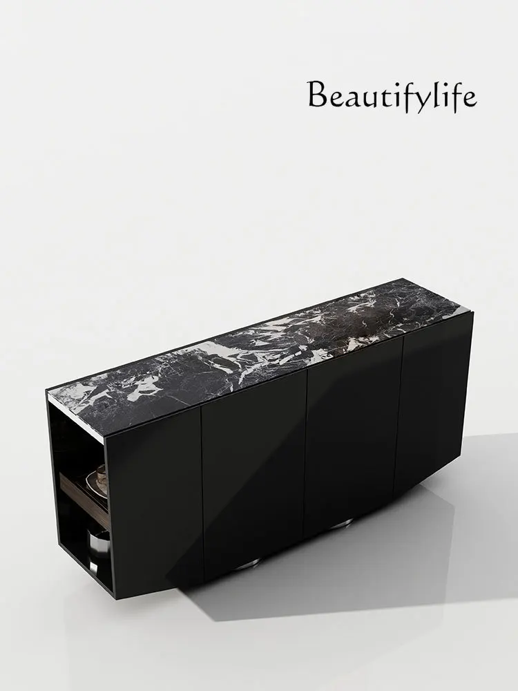 

Light luxury high-end Italian minimalist dining side cabinet, villa luxury house marble entrance cabinet