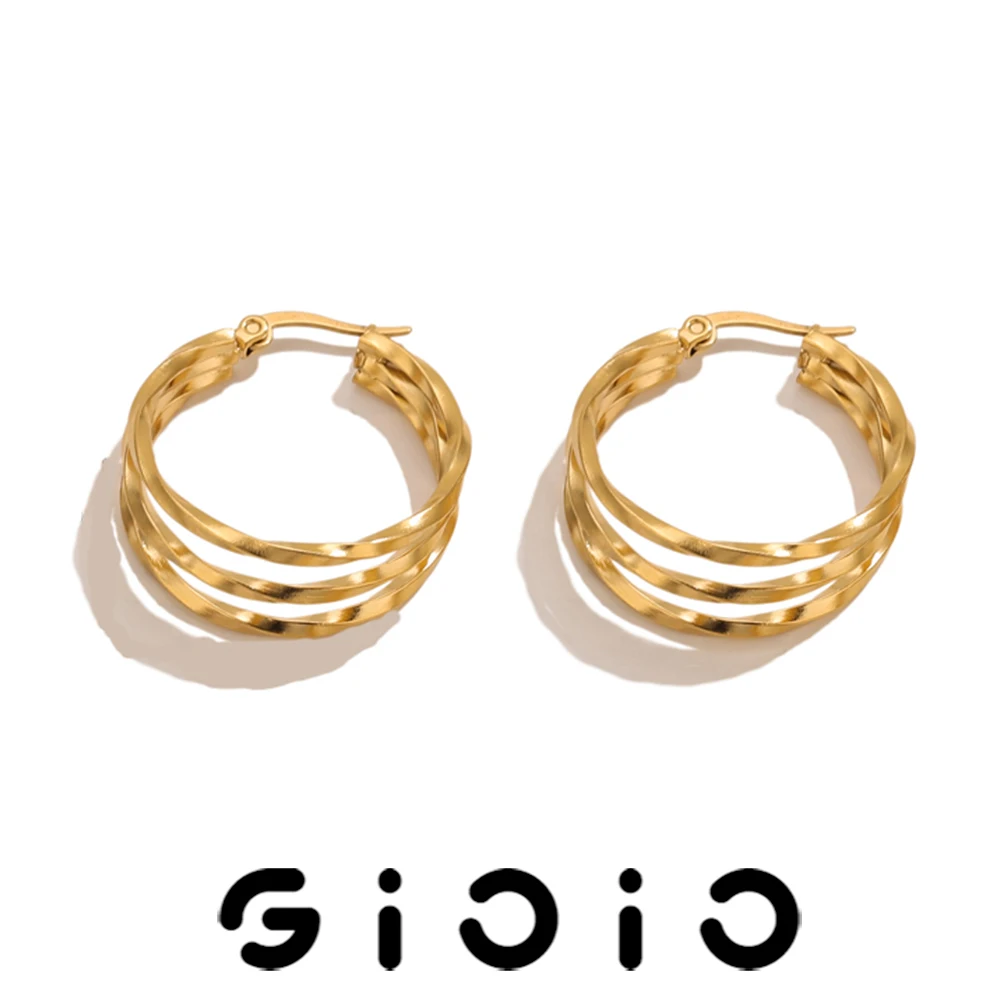 

GIOIO Gold Hoop Earring Set Retro-Chic Multi-Design Round Earrings For Women's Fashionable Minimalist Jewelry Accessories Gifts