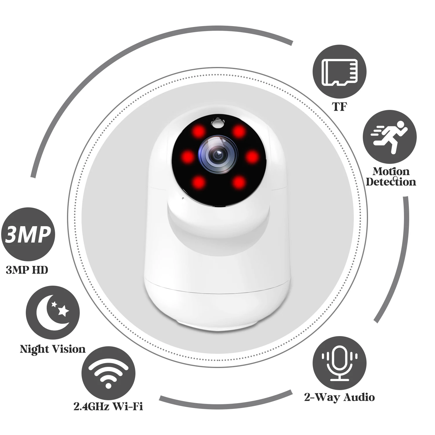 2K HD Draadloze WiFi Camera PTZ IP CCTV Beveiliging Protector Bewakingscamera Smart Auto Tracking Babyfoon 3MP 2.4G