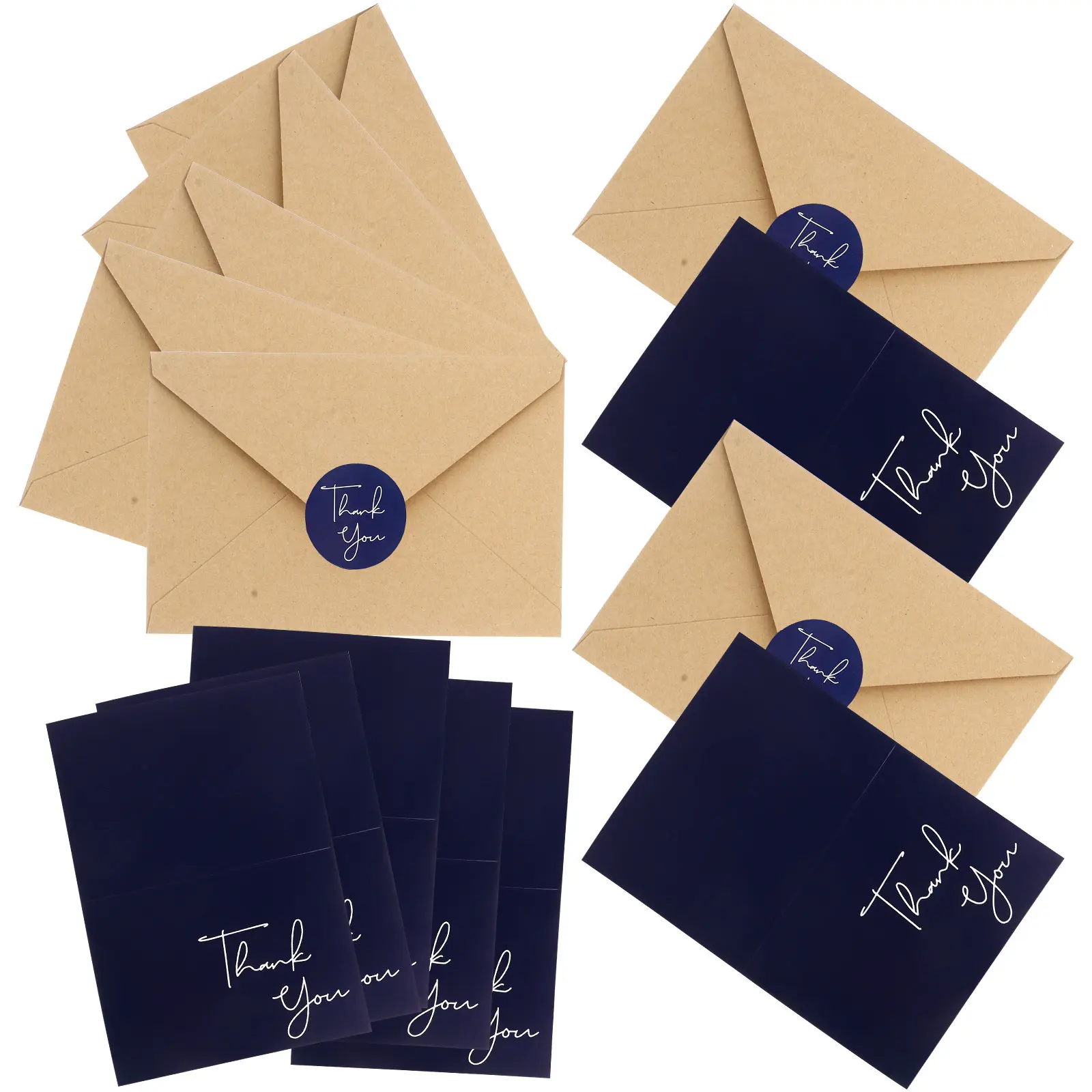 

10Sets Blank Thank You Cards Envelopes Decorative Teacher Appreciation Gratitude Cards Wedding Graduation Thank You Card