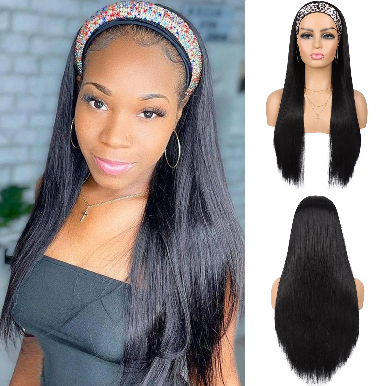 

Синтетические фотообои для женщин, черные прямые фотообои, термостойкие, естественные, ищут женских повседневных фотографий