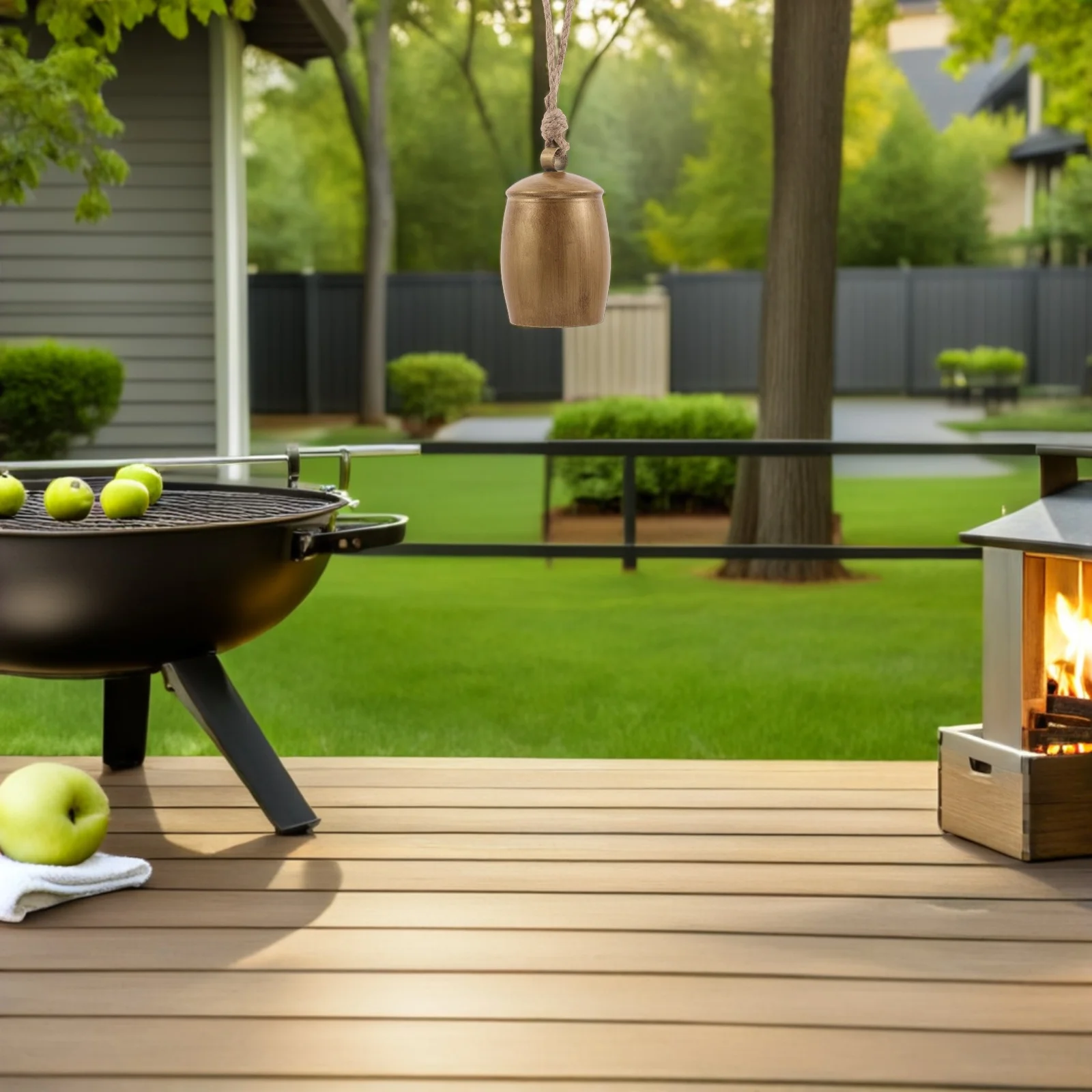 

Rustic Metal Hanging Cowbells Vintage Style Jute Rope Farmhouse Country Decor Holiday Christmas Party Bells Hanging Cowbells