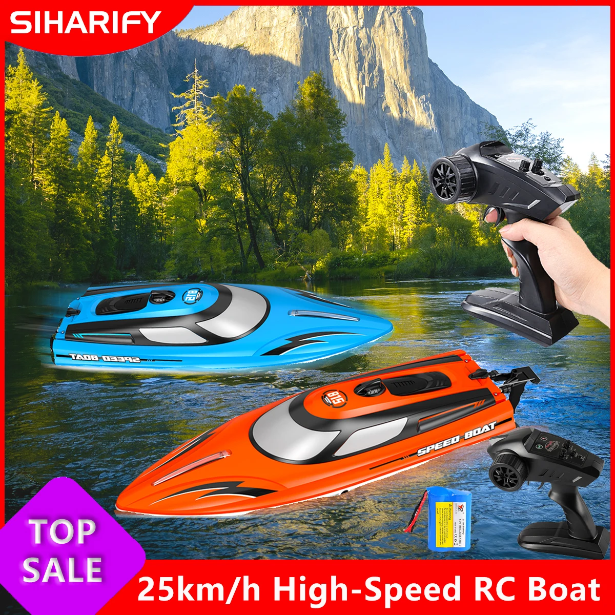 RC Boat Speedboat 25km/h Rechargeable Remote Control Engine Boat Mini RC Electric Motor Race Ship Boats Models Radio Control Toy