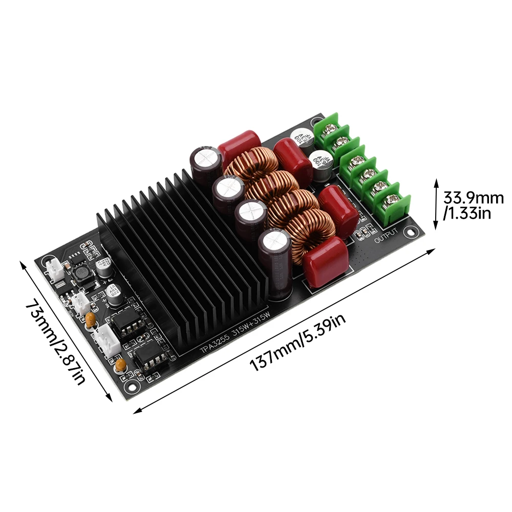 TPA3255 600W HIFI audio amplifier board DC19-50V, 300W+300W power supply, dual channel stereo module