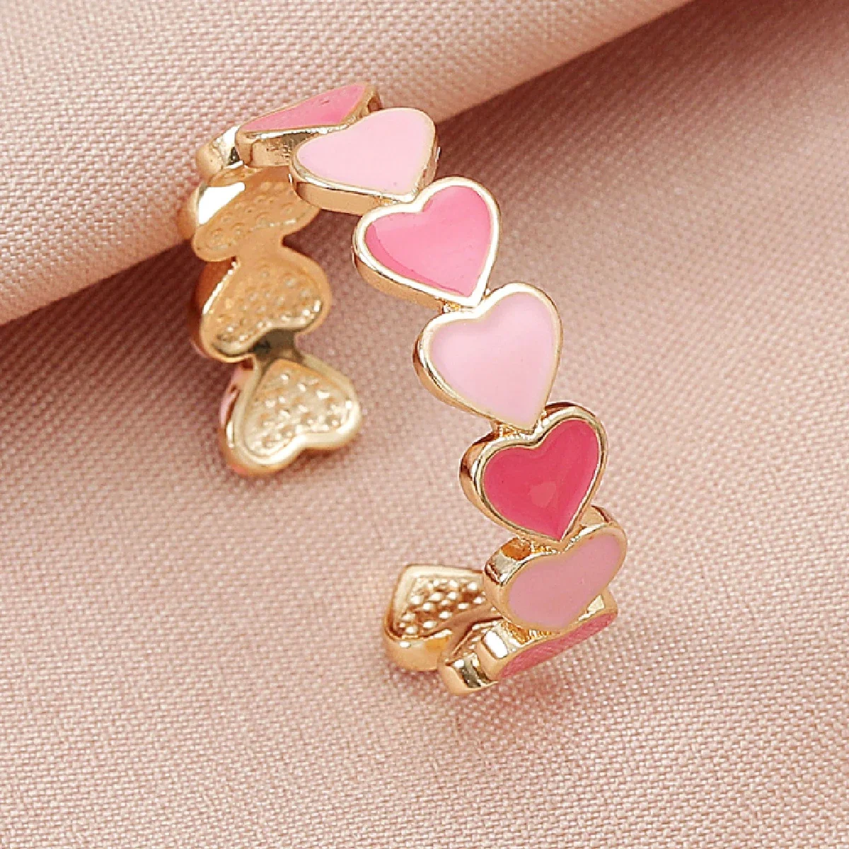 1pcs Retro Creative Geometric Love Stitching Open Ring