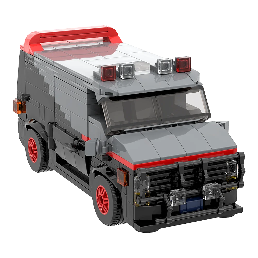 MOC Retro Simulation Car A-Team GMC Vanduras Van Model Building Blocks Diy Toys Bricks Educational Christmas Gift For Children