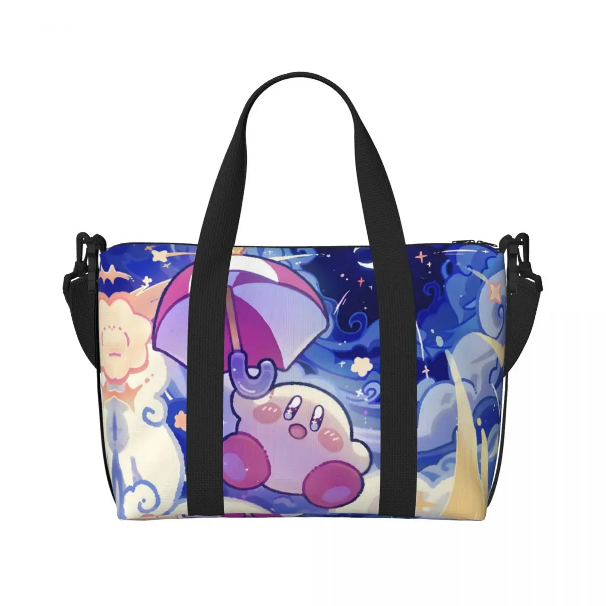 

Сумка-шоппер Custom Kawaii K-Kirbys Groceries для женщин, большая вместимость, с классическими игровыми персонажами, для пляжа, спортзала, путешествий