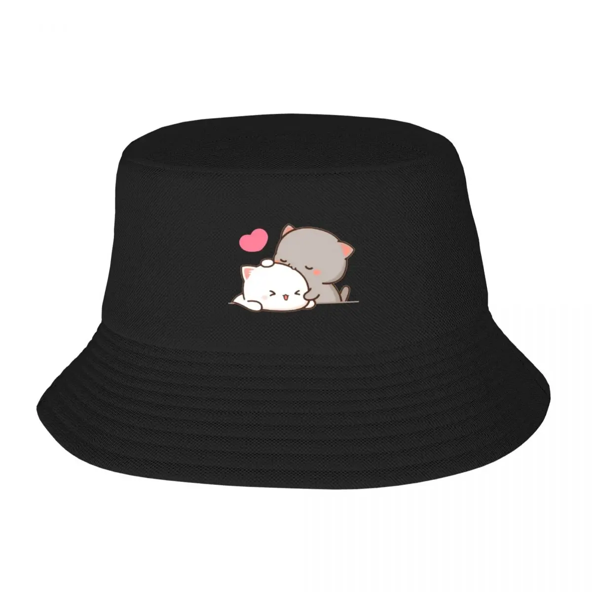 

Cute Mochi Peach Cat Bucket Hat Hip Hop Sun Cap Caps For Men Women's