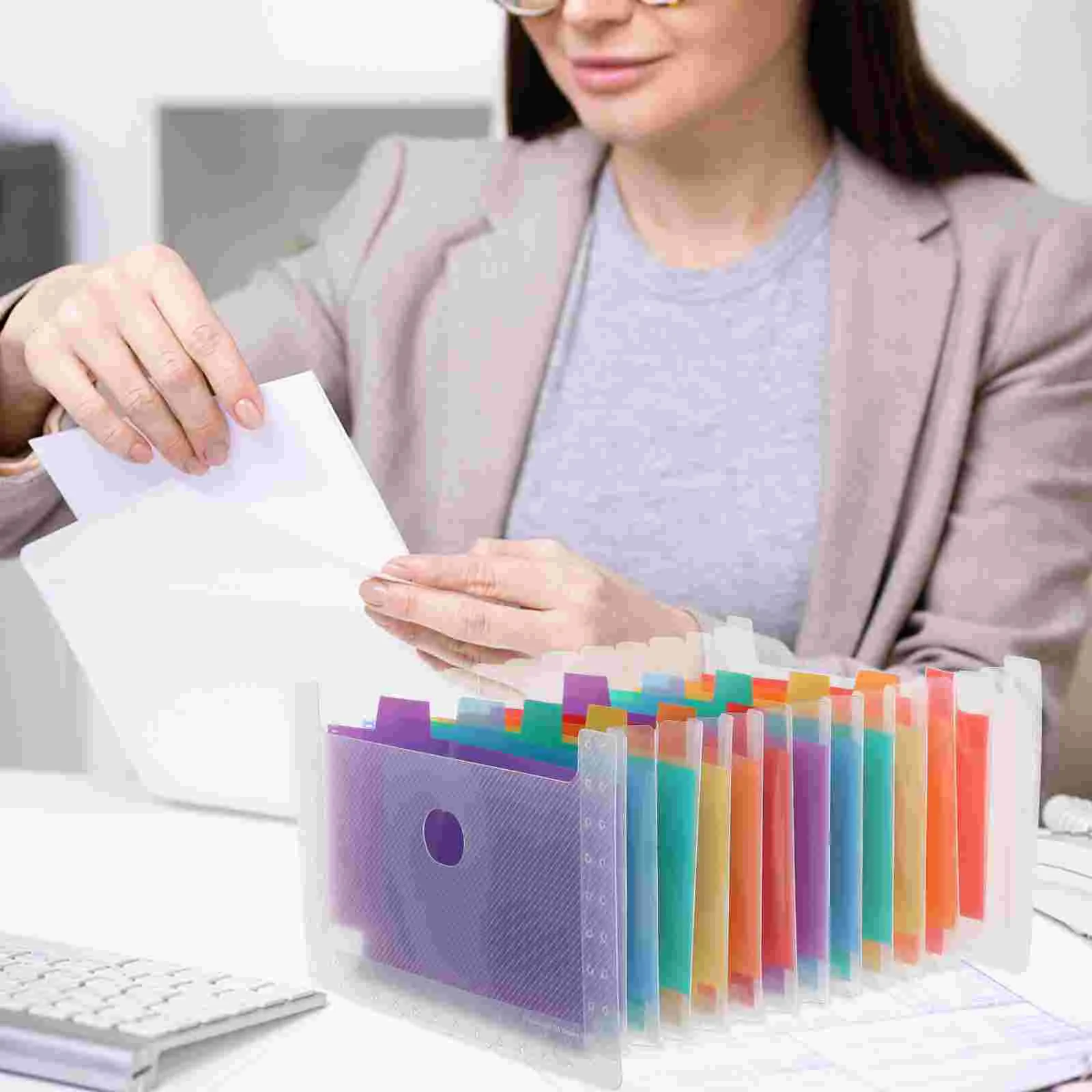 Folder Container Multi Pocket Large Capacity File Multi-layer Expandable Adjustable Portable Storage Bag