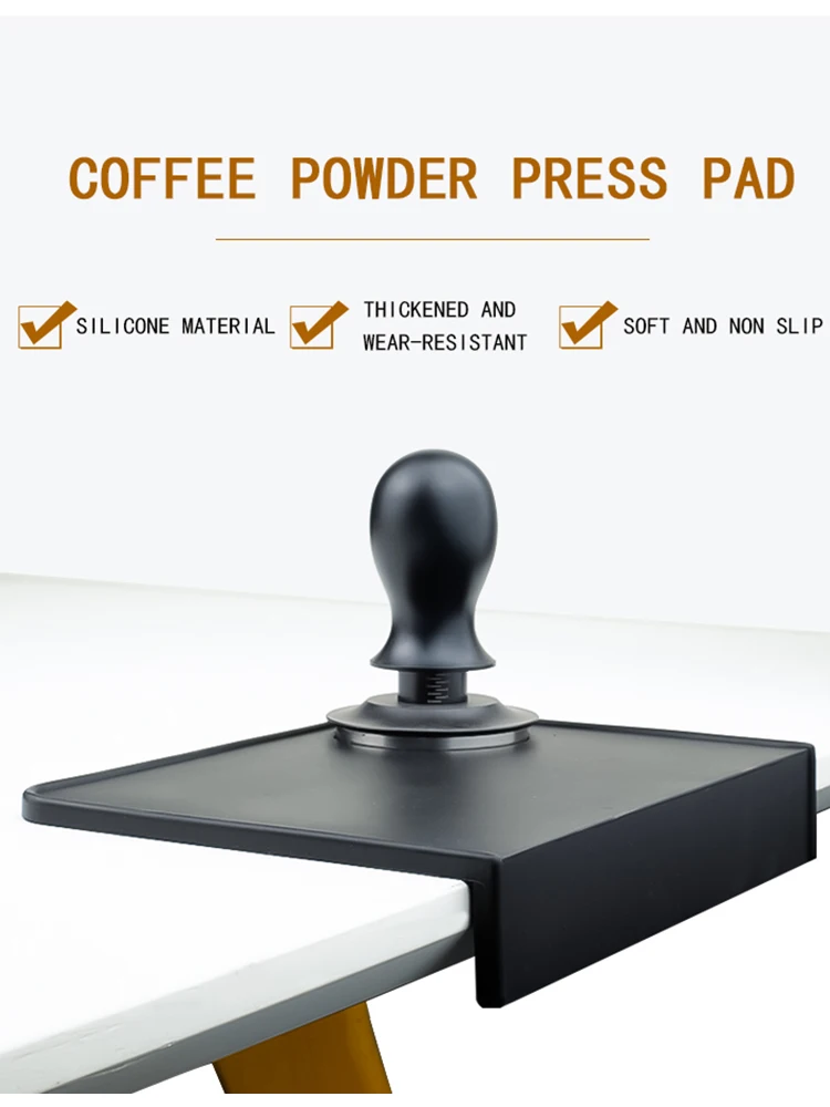 Tapis de bourrage de café, tapis de bourrage d'espresso, tapis de bourrage d'angle antidérapant, tampon de support doux et inodore noir