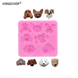 Cartoon animal dog resin jewelry accessories drip mould DIY handmade chocolate biscuit cake dessert decoration silicone moulds