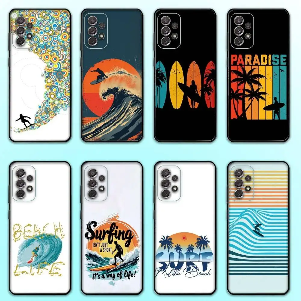 

Surf Beach Rips Curls Phone Case For Samsung S25,S24,S21,S22,S23,S30,Ultra,S20,Plus,Fe,Lite,Note,10,9,5G Black Cover