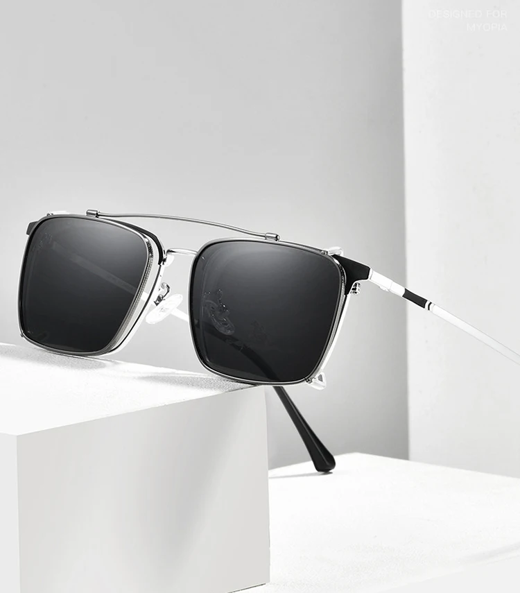 BCLEAR Mode Polarisierte Sonnenbrille Männer Frauen Magnetische Clip Auf Gläser Legierung Optische Rezept Brillen Rahmen Clip Sonne Objektiv – Detail 3