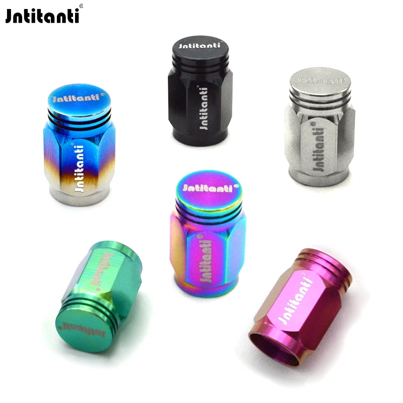 Jntitanti Customized Color Various style Gr.5 titanium Wheel Valve Stem Caps 4pcs for  Automobiles,Motorcycle