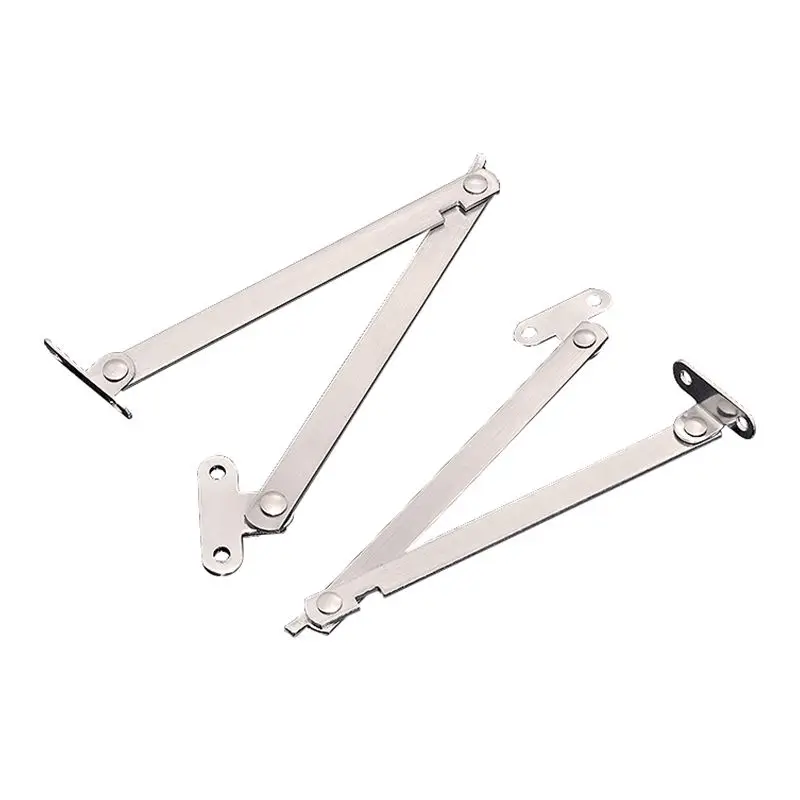 2PCS/Set Furniture Cupboard Stainless Steel Rotatable Folding Lid Support Hinge Soft-Down Stay Hinge Left And Right Support