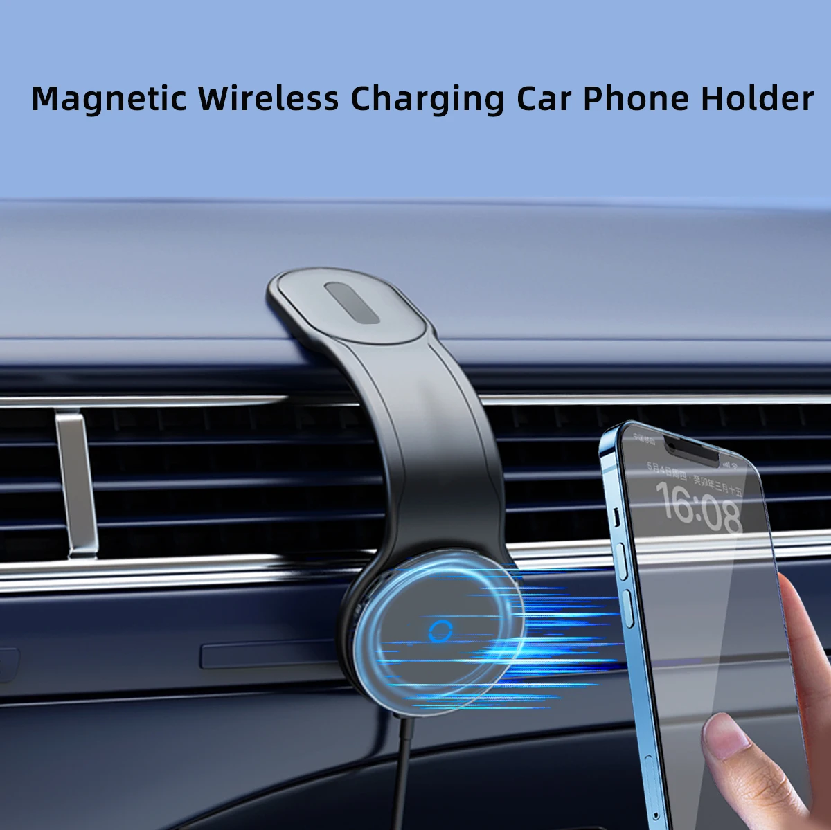 TEEQ 15W Magnetic Wireless Charger Charging Pad Car Mount for Center Control Screen Dashboard for iPhone 15 14 13 12 Pro Max