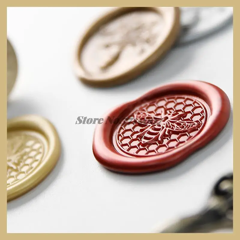 25mm Sealing Wax Stamp Rosemary Bee Lilium Blessing Ginkgo Rose Love Heart Badge Dense Custom 2022 Clear Stamps Emboss