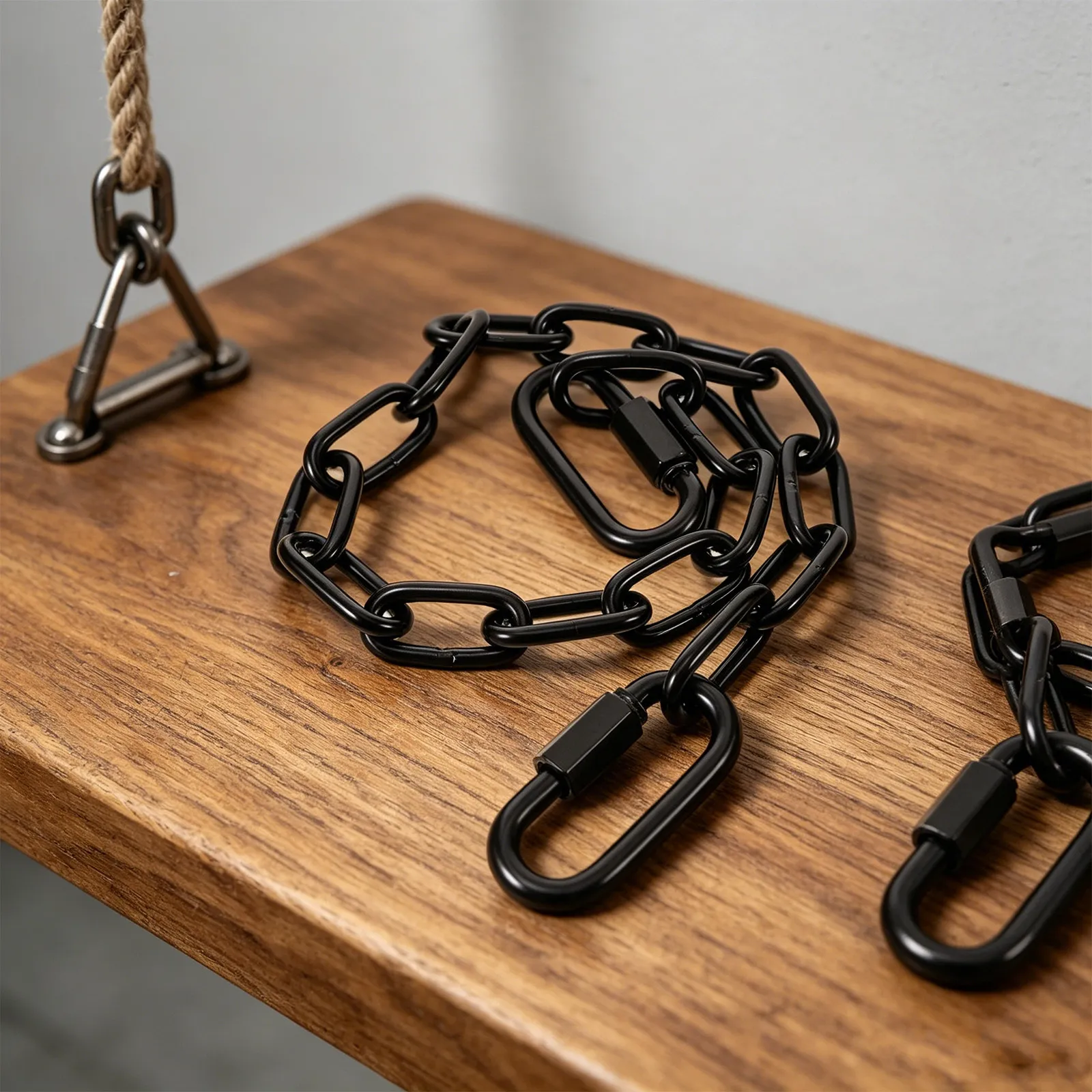 2Pcs Heavy Duty Stainless Steel Hanging Chain with Snap Hook Carabiners Mountaineering Clip for Hammocks Swings Gate Security