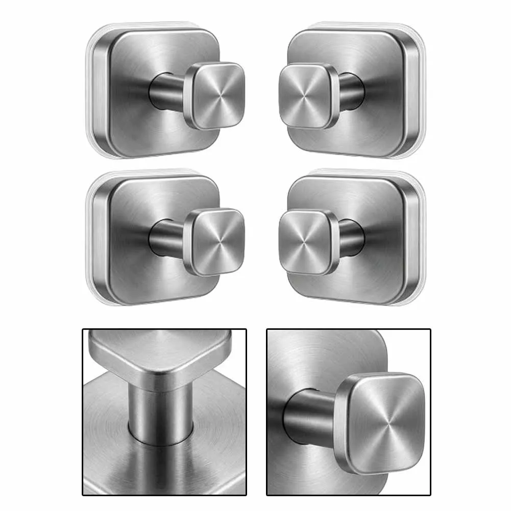 Strong Suction Cup Hooks 2.4 Inch Rust Free 304 Stainless Steel No Drill Towel Hanger For Bathroom Kitchen Glass For Tile Wall O