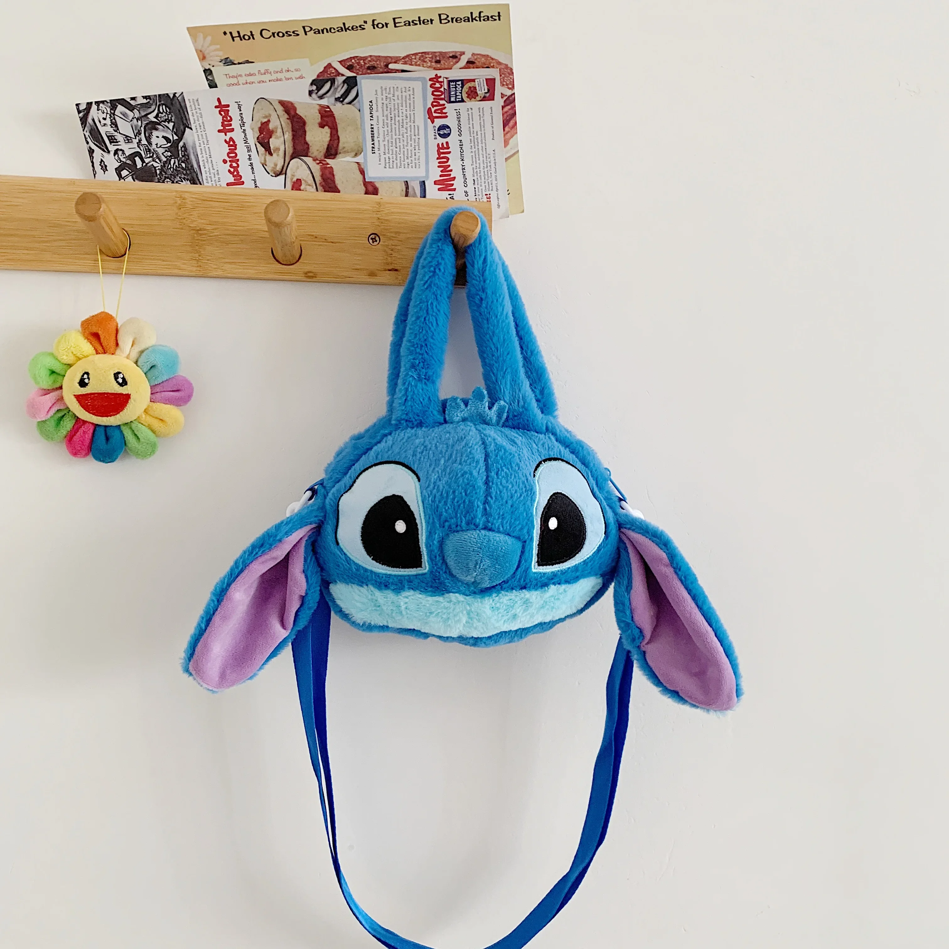 Disney New Lilo & Stitch Plush Toys Kawaii Plush Messenger Bag Girl Handbag Anime Stuffed Toys Children Cartoon Plushie Soft Bag