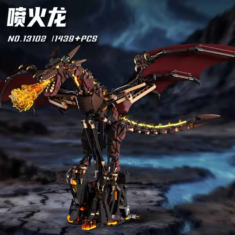 

MJ BLOCK Charizard Dinosaur Building Blocks Mechanical Model Educational DIY Desktop Decoration Toy Holiday Gift for Kids Adults