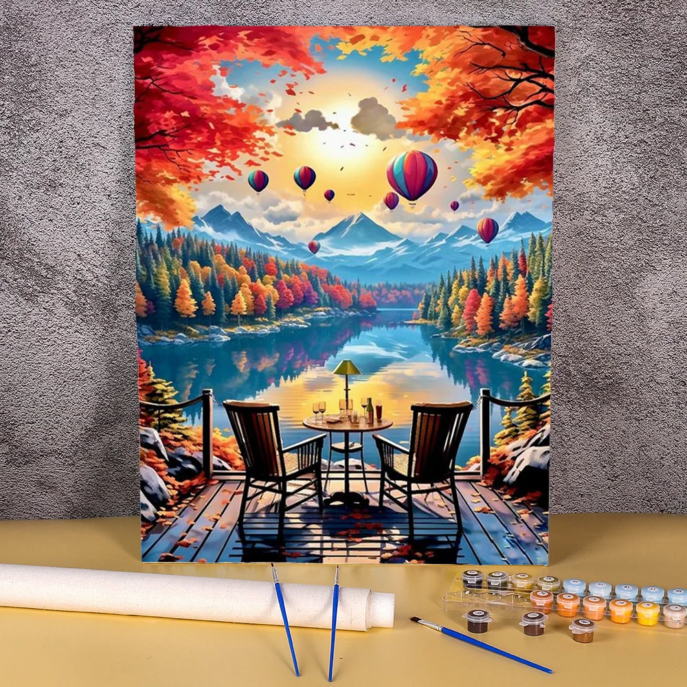 DIY Painting By Numbers On Canvas Landscape 50x70cm Modern Paint With Numbers For Home Wall Art Picture Gift Scenery Pintura