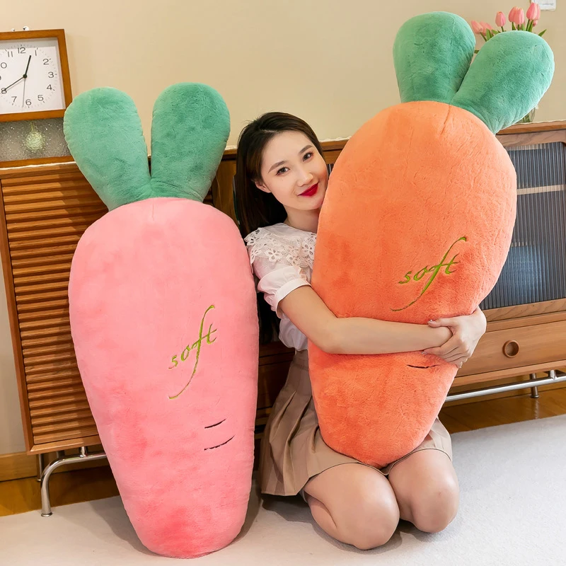 50cm Cartoon Plant Smile Carrot Plush Toy Cute Simulation Vegetable Carrot Pillow Dolls Stuffed Soft Toys For Children Gift