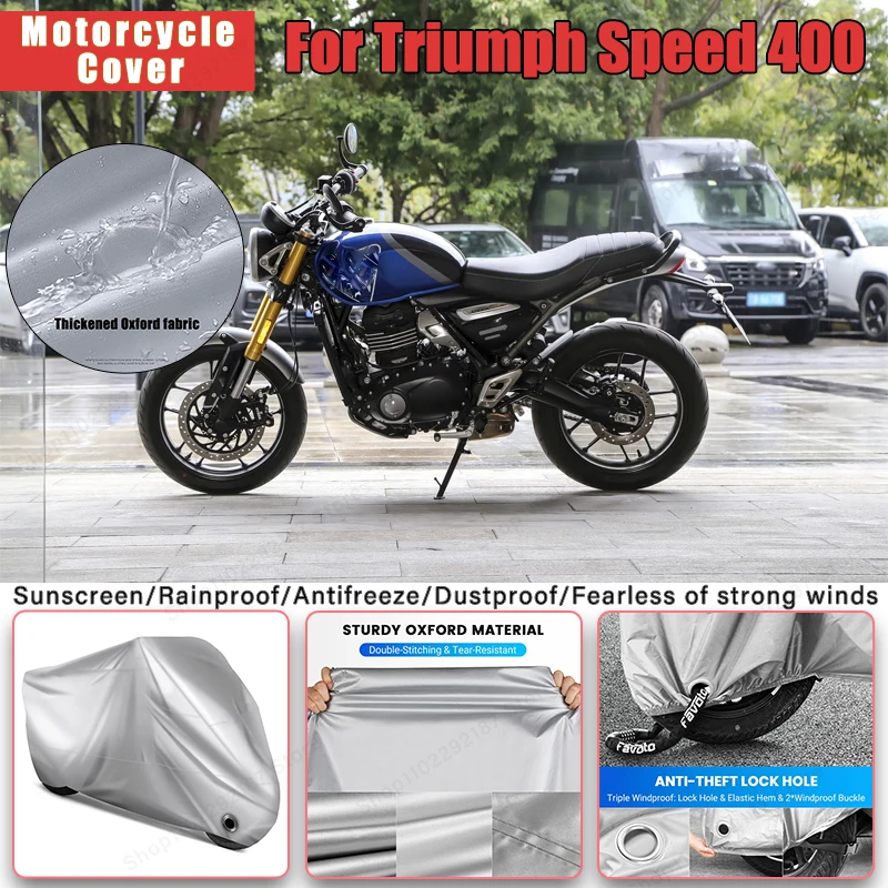 

For Triumph Speed 400 No Ear Motorcycle Cover - Outdoor Full Body Protection, Waterproof Dustproof Sunscreen Accessories