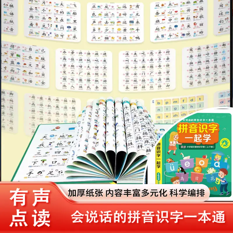 Children Talking Point Reading Sound Book, Multifunctional Early Education Learning Machine, Baby Educational Toy for 0-8 Years