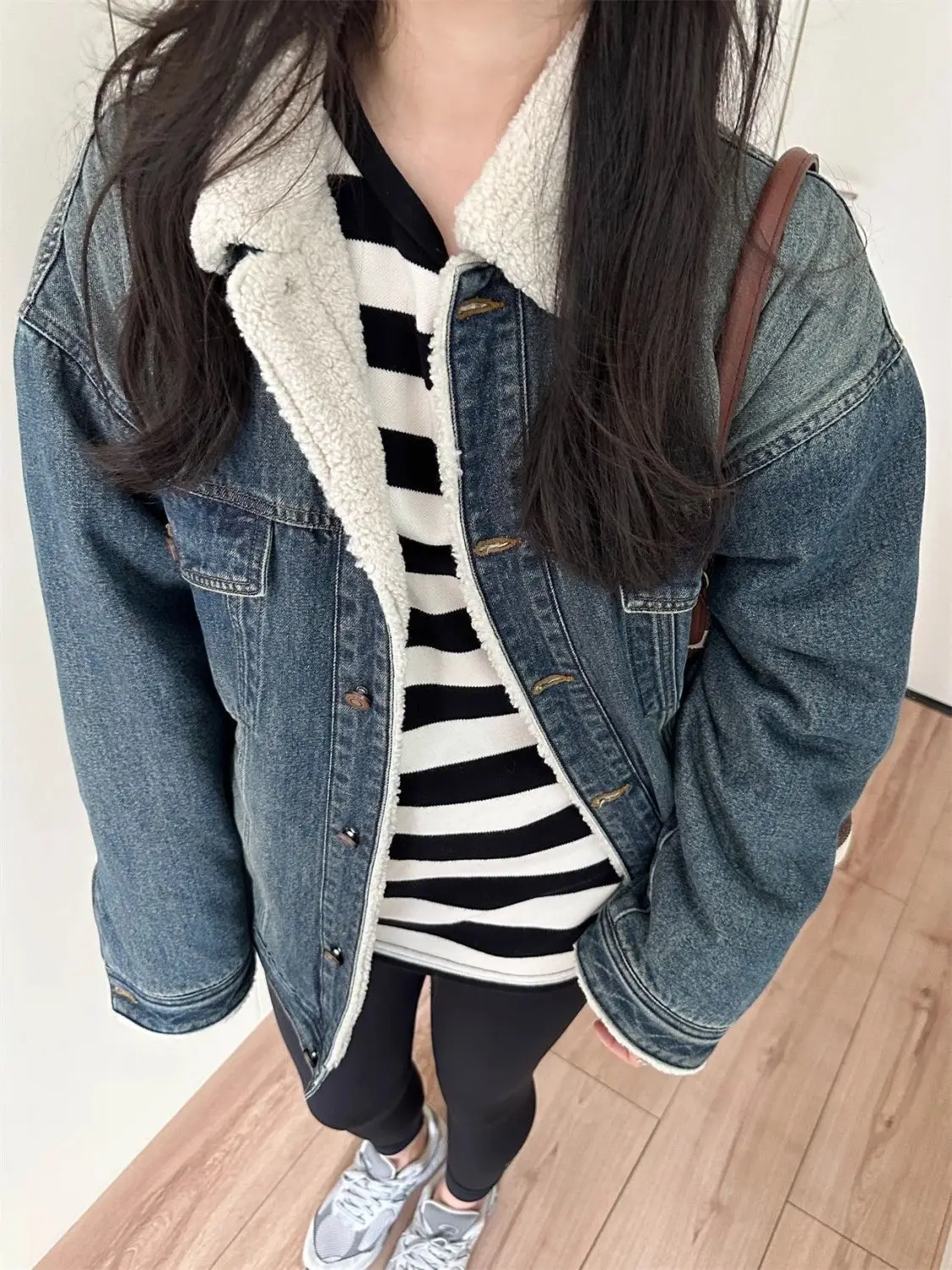 

Denim Coats Winter Fur Plush Womens Regular Fit Sweet Cool Girl Style City Social Gathering Anti-Odor Quilted Hooded Drawstring