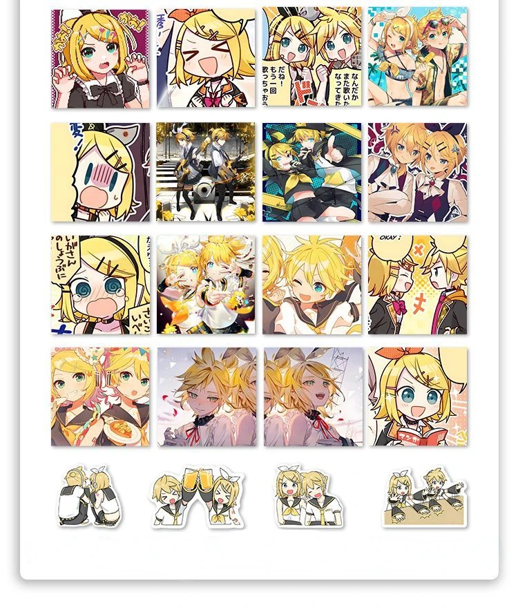 47Pcs Hatsune Miku Anime Stickers Decal Fridge Laptop Luggage Graffiti Cute Kagamine Rin/Len Suitcase Stickers Kid Toy Gift Girl