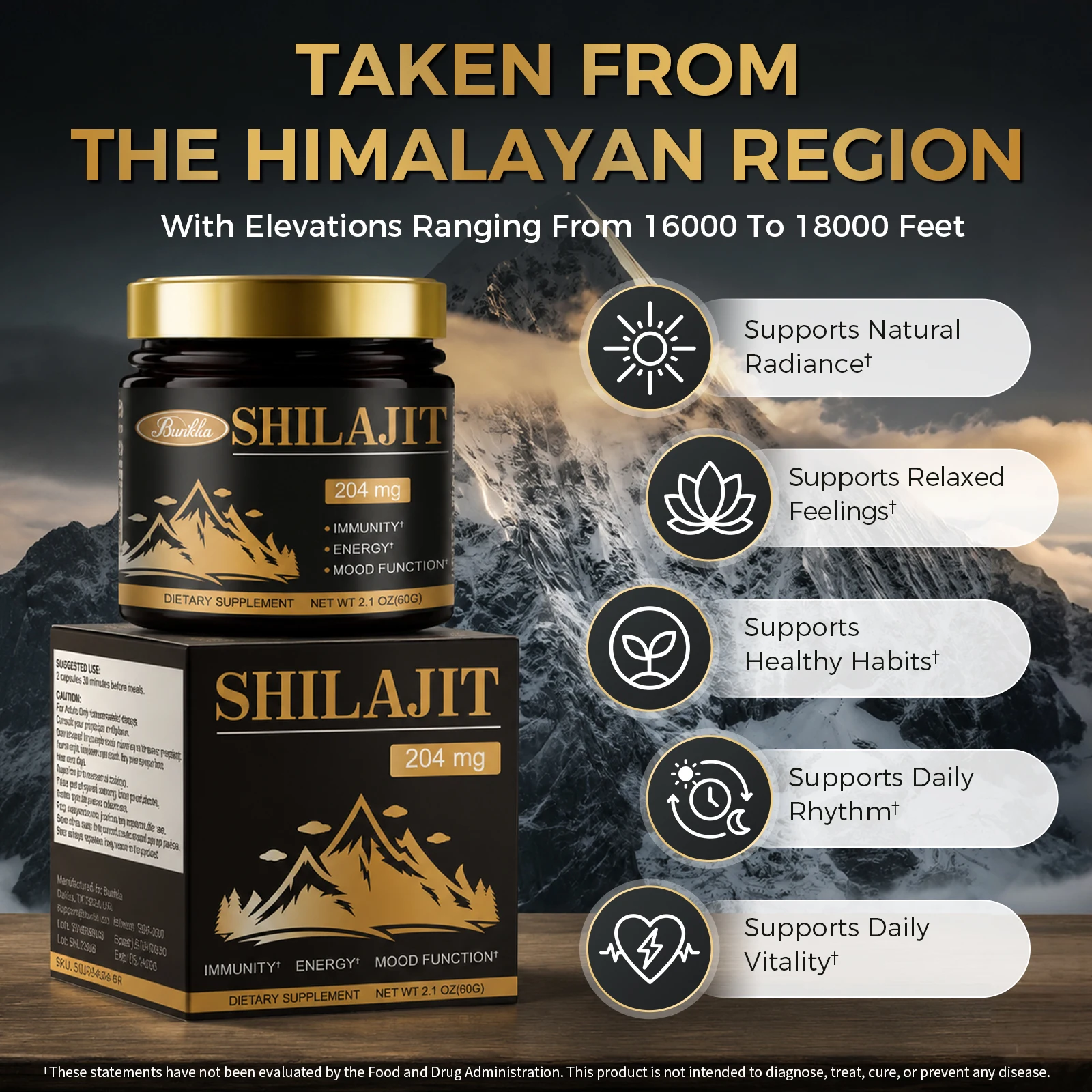 100% puro natural original shi - Shilajit Resin Pure avaliação e preço