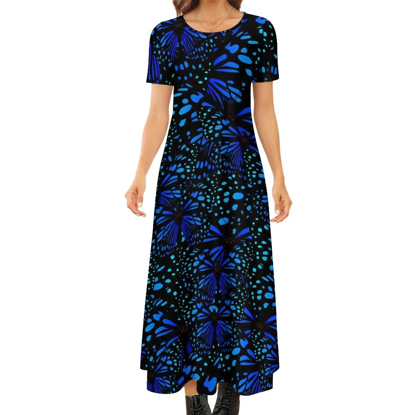 

Blue Butterfly Dress Cute Animal Street Fashion Boho Beach Long Dresses Women Elegant Maxi Dress Birthday Gift