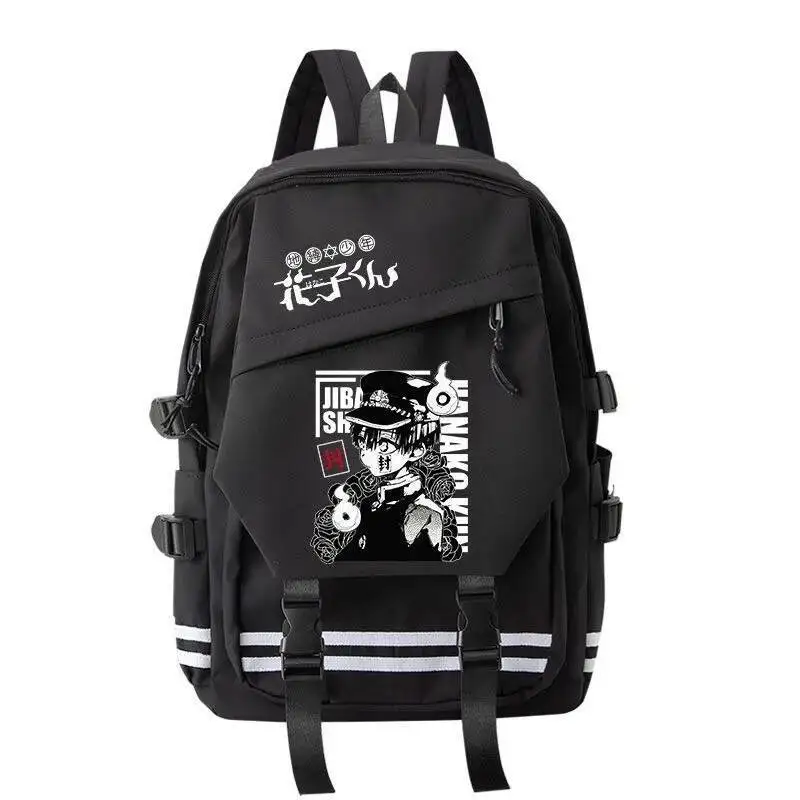 

Anime Game Black White Jibaku Shounen Toilet-Bound Hanako-Kun Student Teens School Bags Backpacks