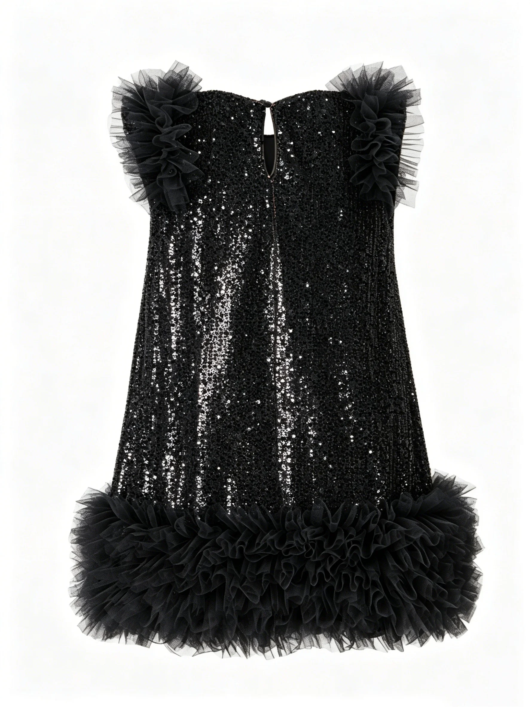 Slim-Fit Sequined Dress with High Elasticity and a Fitted Body, Adorned with a Large Sequined Skirt to Enhance the Figure of Children, Making the Upper Body of Girls Exquisite