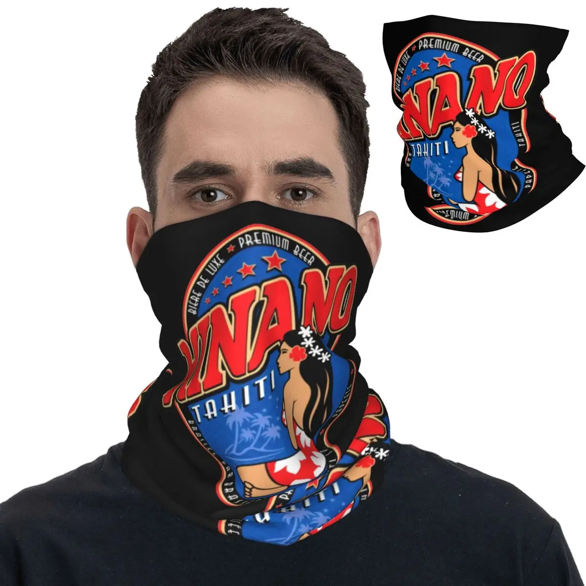 

Hinano-Tahiti Bandana Neck Gaiter Printed Wrap Scarf Warm Face Mask Outdoor Sports for Men Women Adult Winter