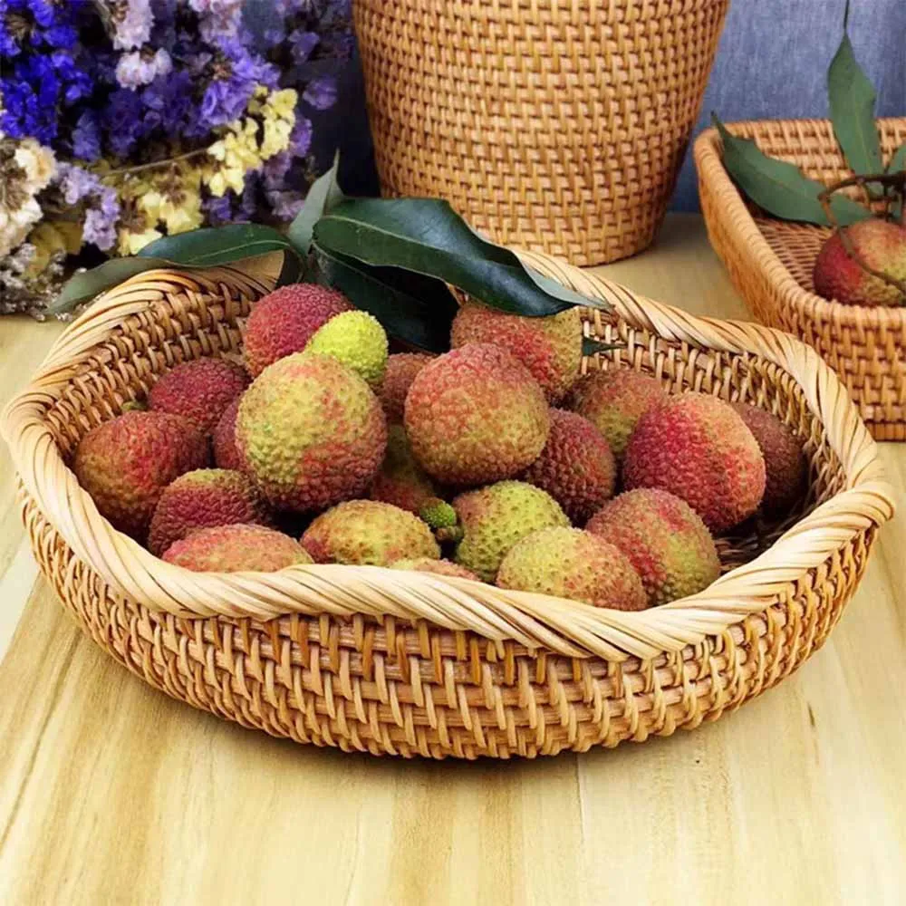 Vietnam Vine Weaving Storage Fruit Basket Bread Basket Candy Snack Vine Weaving Storage Basket Snack Tray Basket