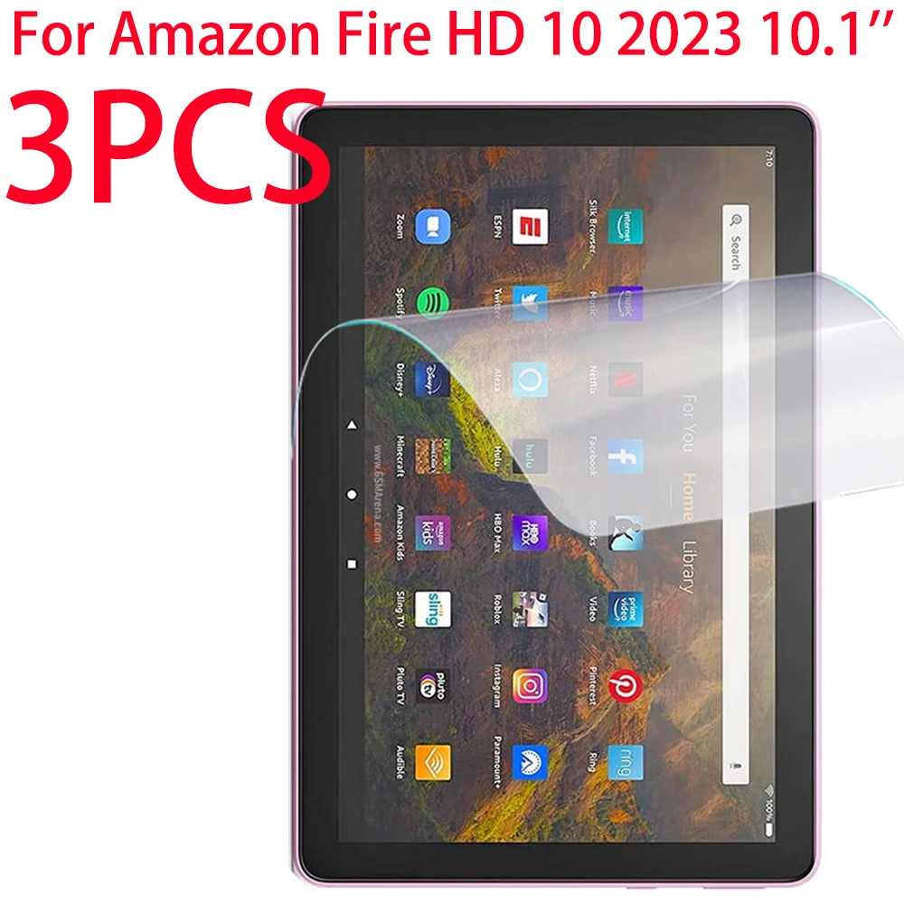 3 Packs PET Soft Film Screen Protector For All-new Amazon Fire HD 10 2023 10.1 inch Tablet Protective Film For Fire HD 10 2023