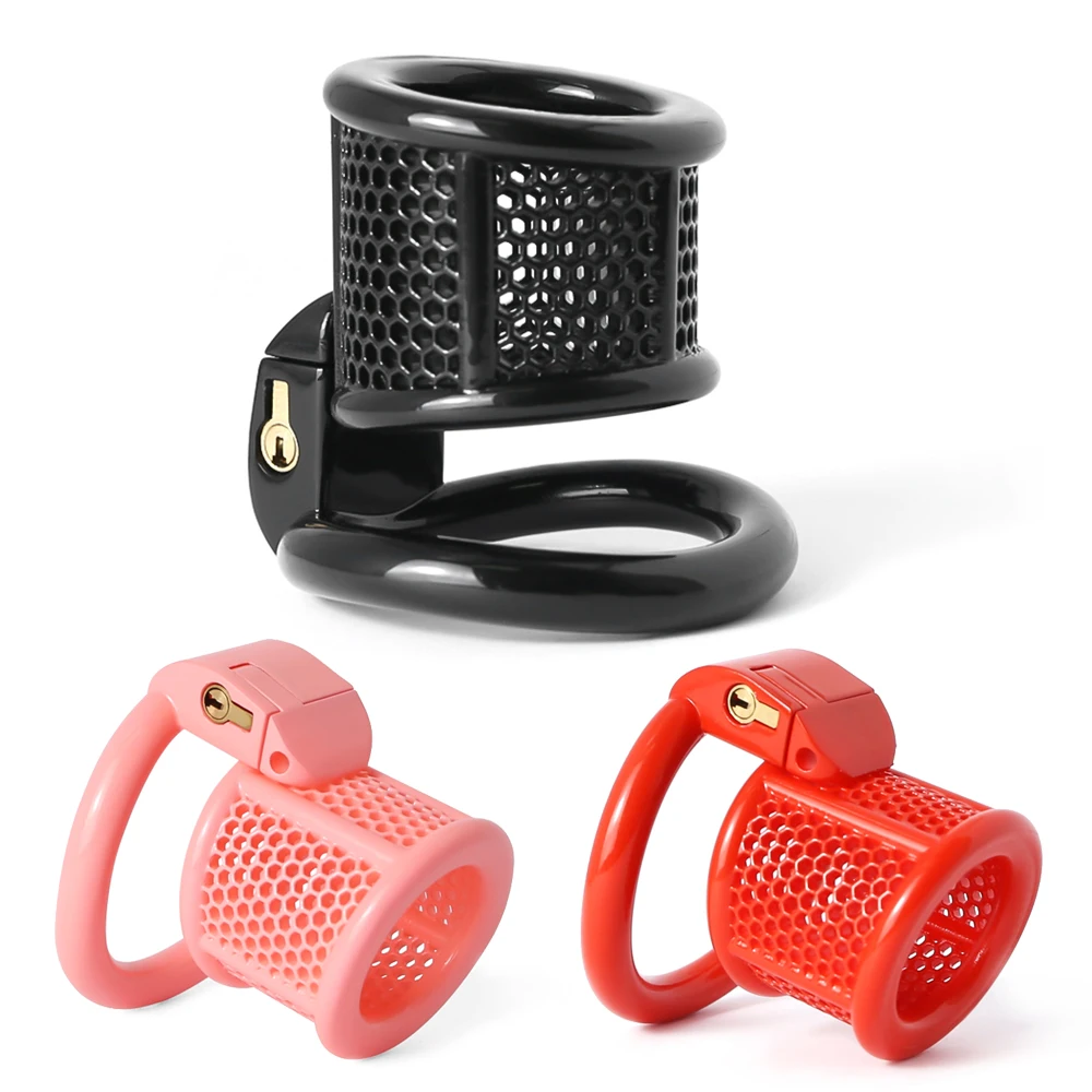 3D Print Honeycomb Chastity Cage Lightweight Male Sissy Smaller Cock Cage Set Breathable Penis Ring Lock Sex Shop Toys For Men