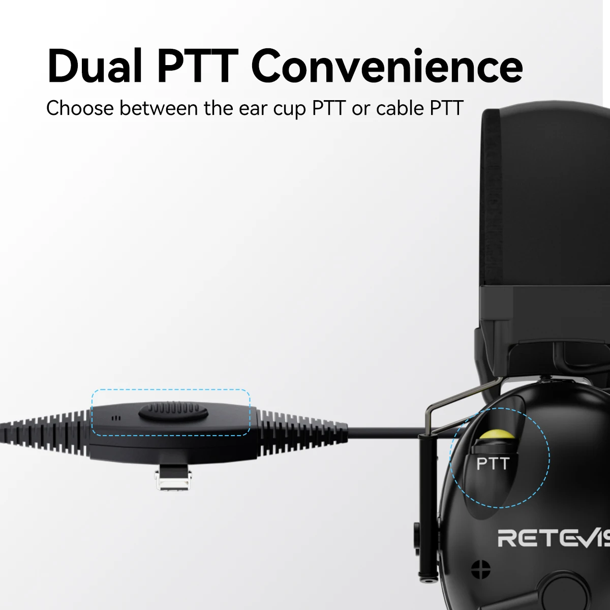 Retevis EHK015 EHK016 ANC Kopfhörer 2Pin Active Noise Cancelling Walkie Talkie Headset Radio Zubehör für Retevis H777 RT3S – Detail 13