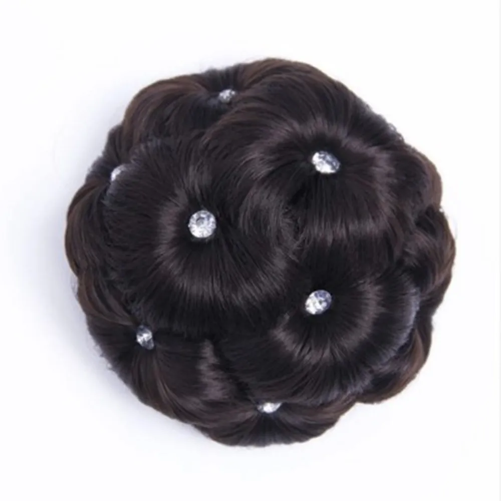 วิกผมสังเคราะห์ธรรมชาติ Bud ดอกไม้ Pearl Hairpin วิกผมผู้หญิงจําลองเจ้าสาว Braided Hairpiece Extension