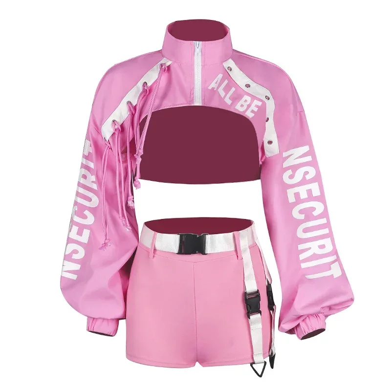 أزياء جديدة مثيرة لعام 2025 ملابس هيب هوب للسيدات ملابس ملهى ليلي أحمر Dj أزياء بار للسيدات أزياء مسرح الرقص ملابس الرقص القطبية