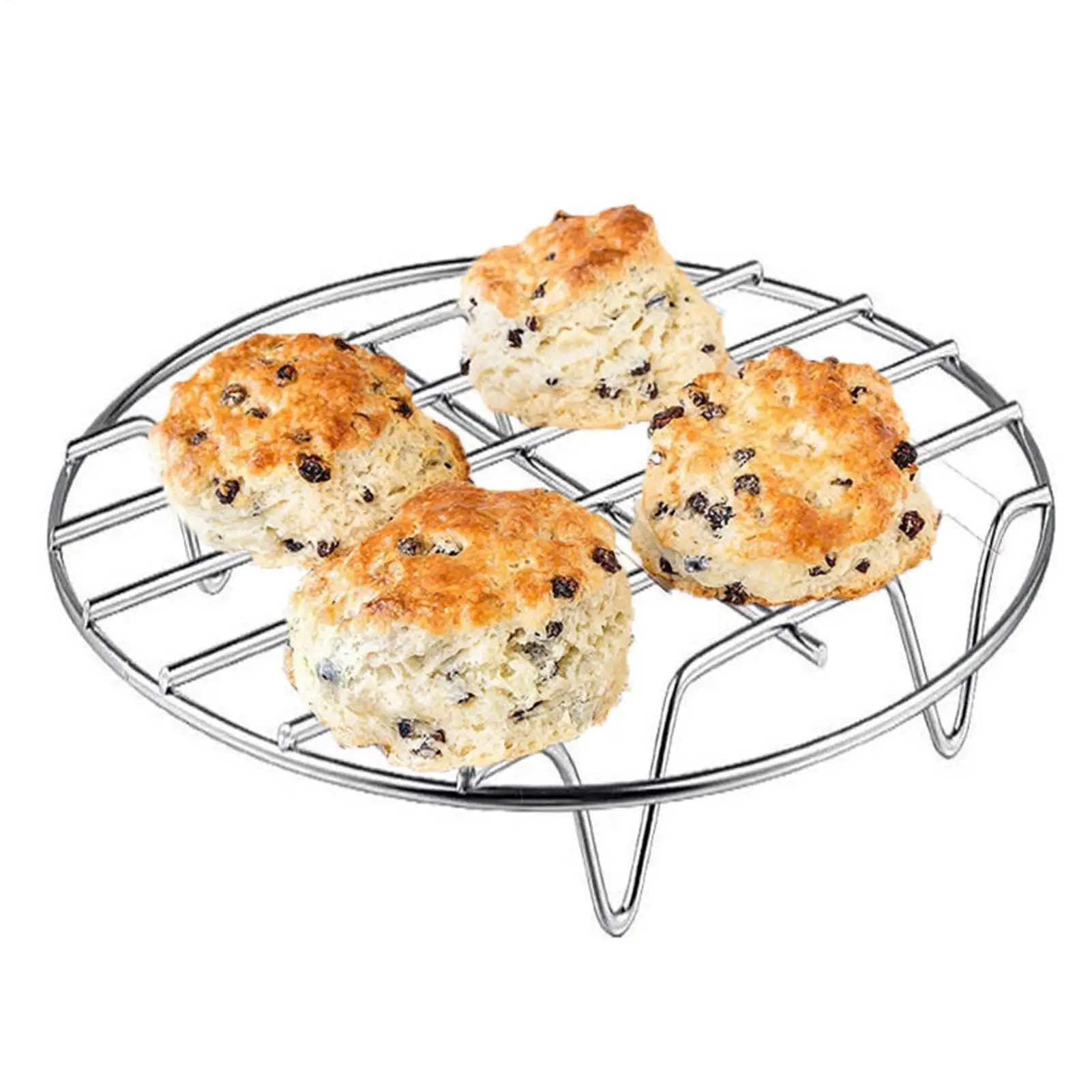 Round Cooling Rack Stainless Steel Cooking Steaming Roasting Rack for Oven Pot Air fryer Pressure Cooker Cake Pan