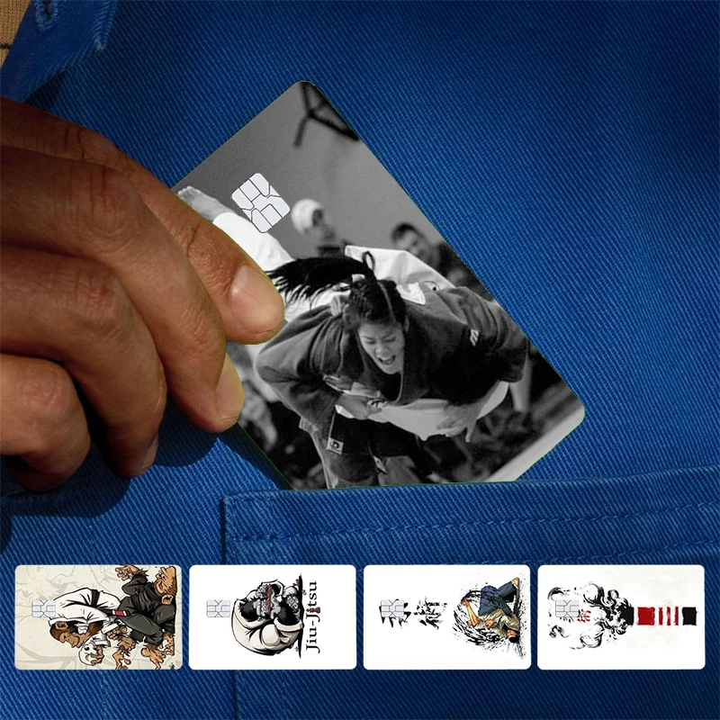 BJJ Brazilian Jiu Jitsu Art Sport Cover Skin Sticker For Credit Card Bank Debit Bus Card Front Side