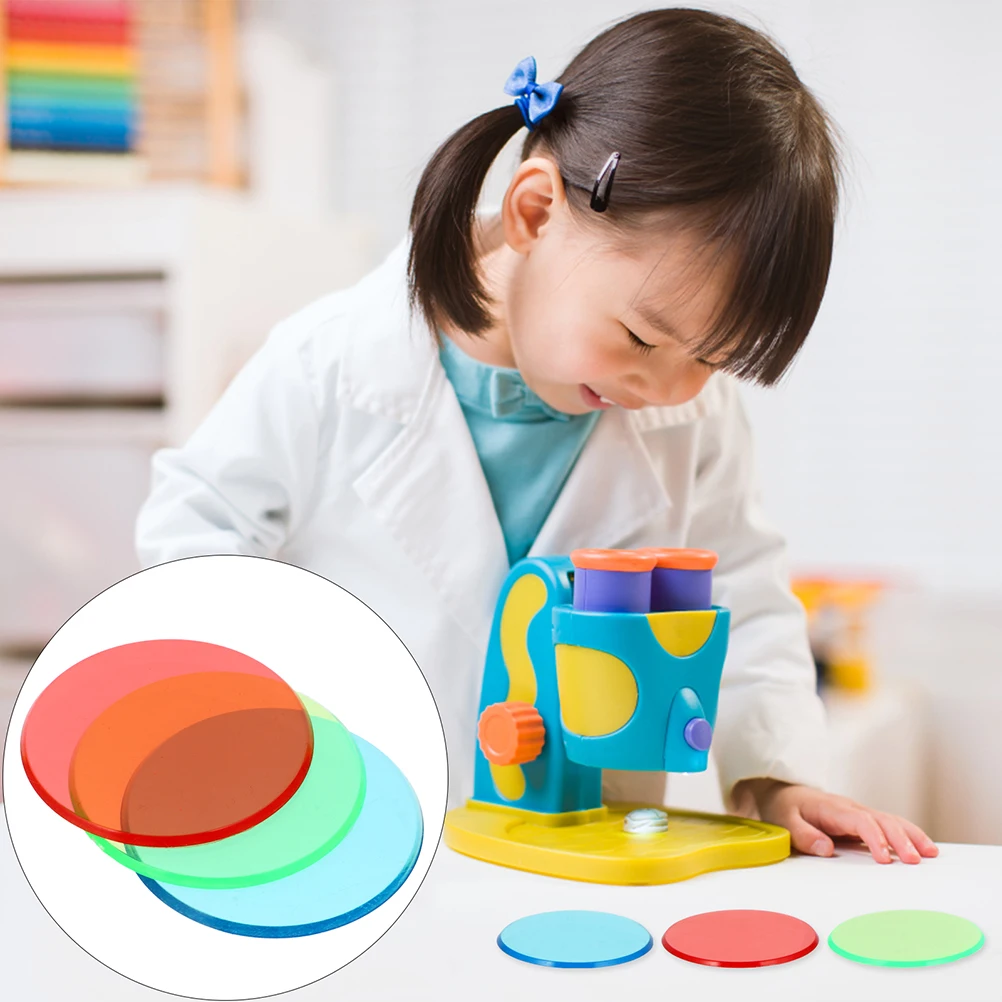 

3 Sets/Total Filter Color Plates Teaching Equipment Toy Tools Plastic Board for Kids Optics Physics