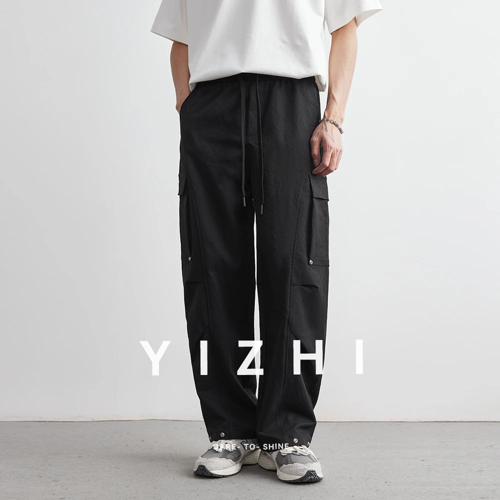 Japanese Retro Paratrooper Overalls 2025 Spring Autumn Loose Straight Multi-Pocket Outdoor Leisure Wide-Leg Trousers Men's Wear